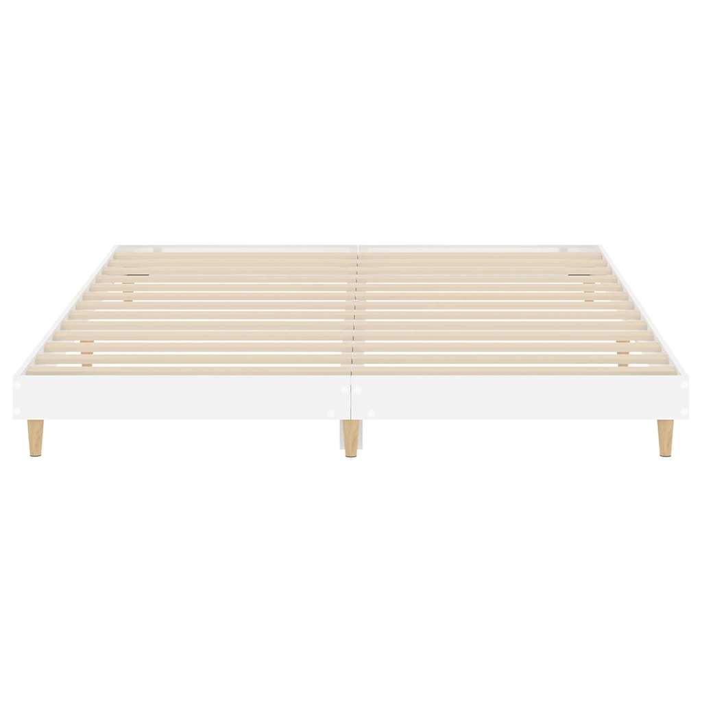 Bedframe bewerkt hout hoogglans wit 120x200 cm