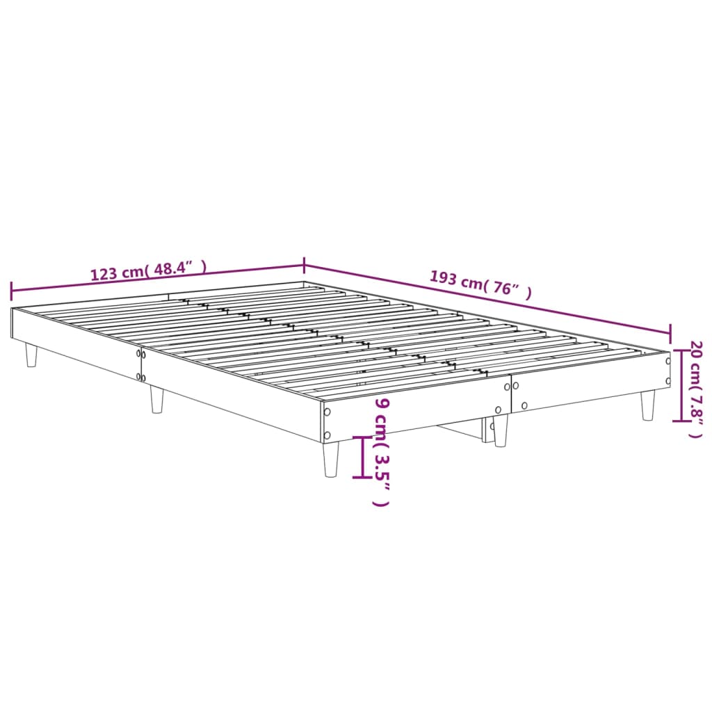 Bedframe bewerkt hout zwart 120x190 cm