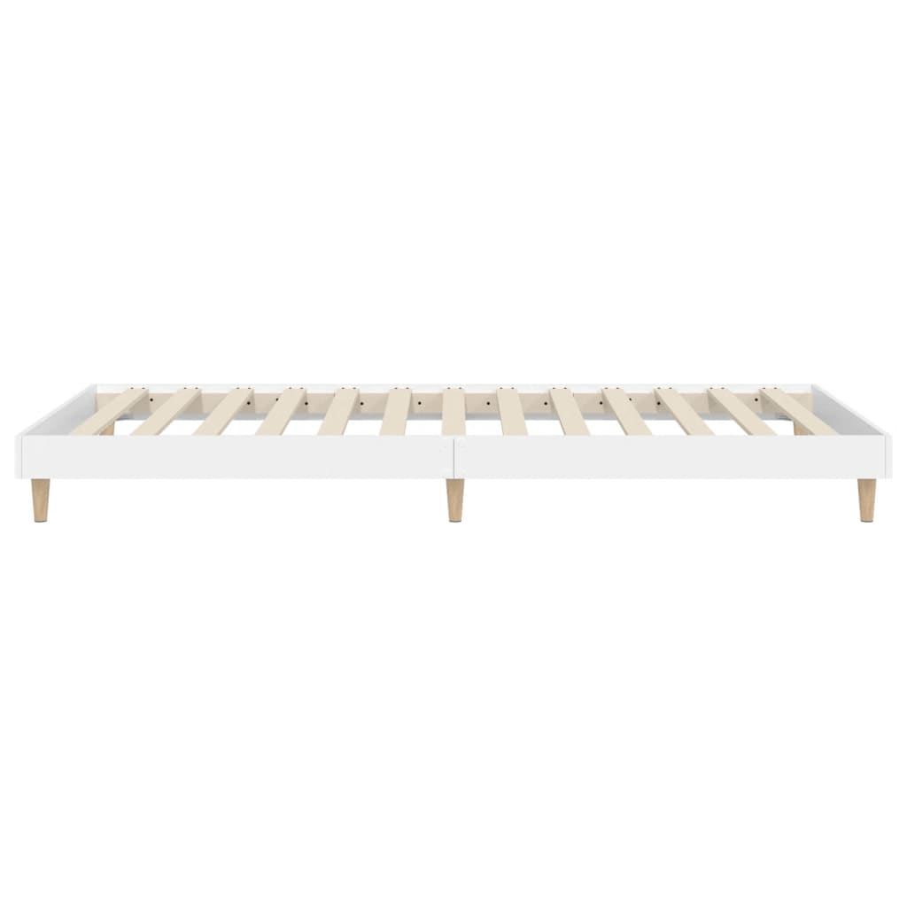 Bedframe bewerkt hout wit 75x190 cm