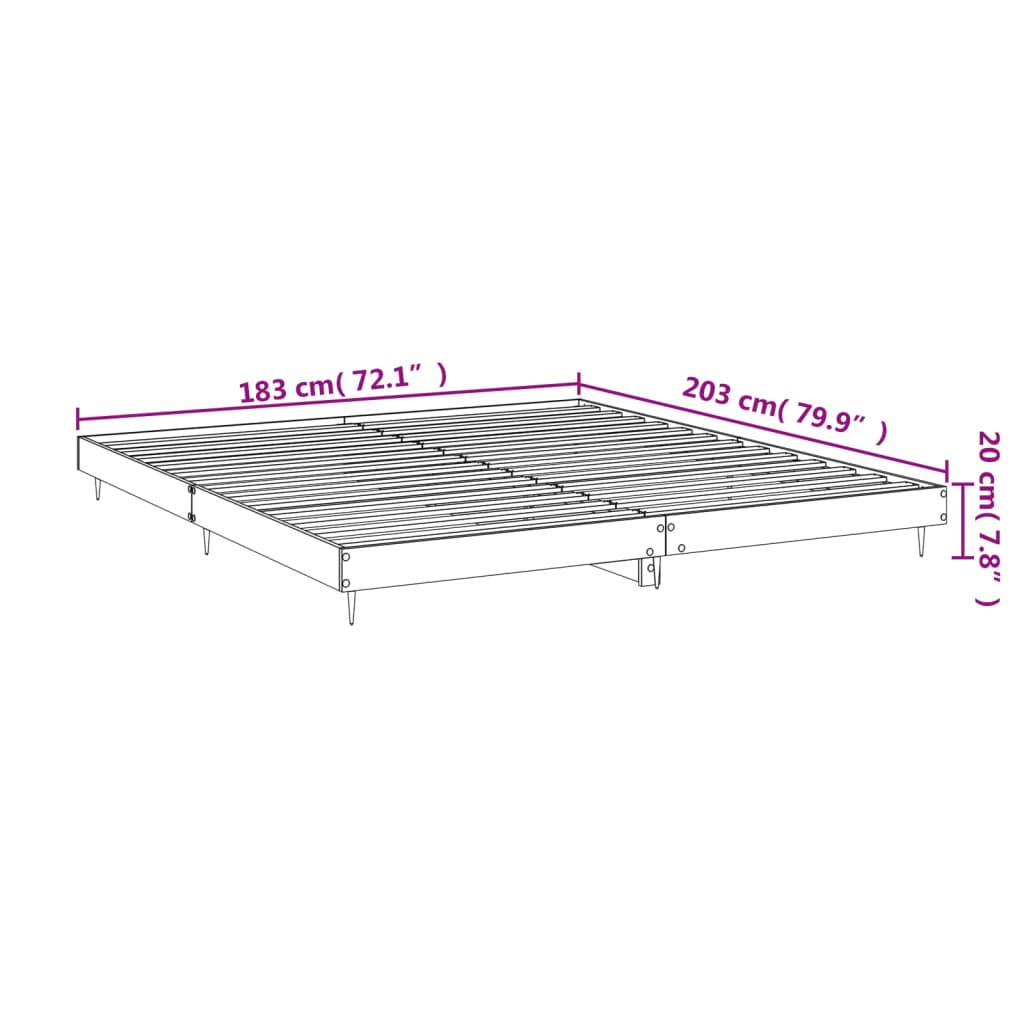 Bedframe bewerkt hout wit 180x200 cm