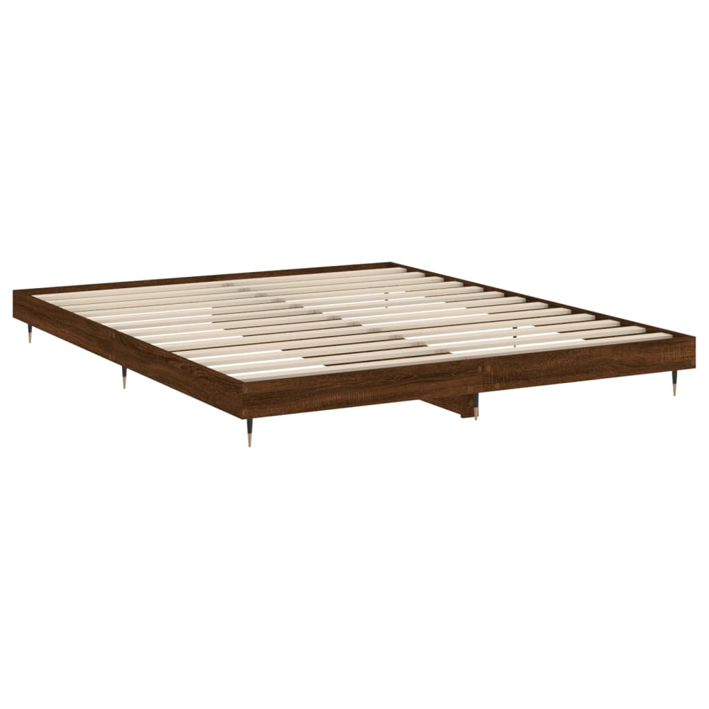 Bedframe bewerkt hout bruin eikenkleur 180x200 cm