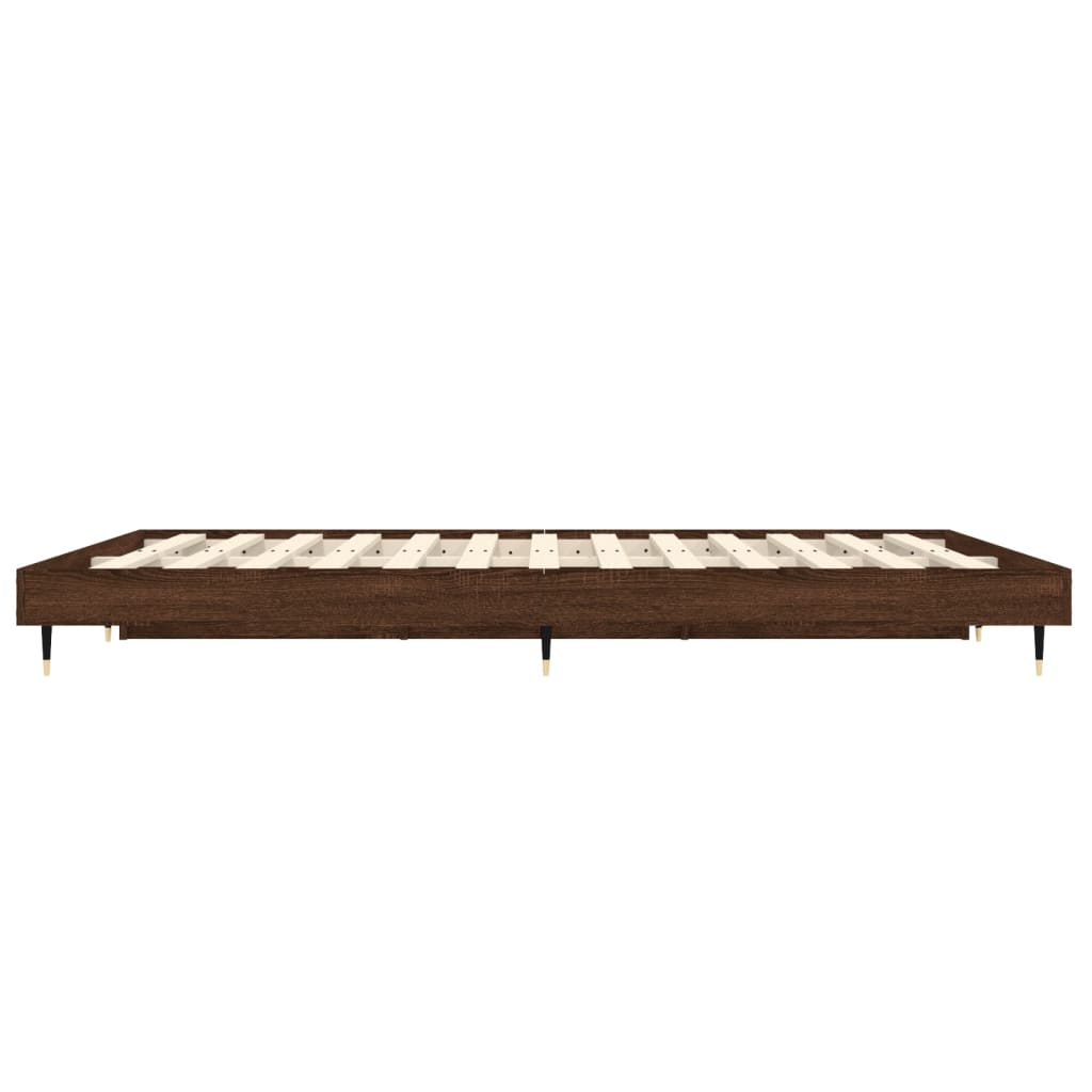 Bedframe bewerkt hout bruin eikenkleur 135x190 cm