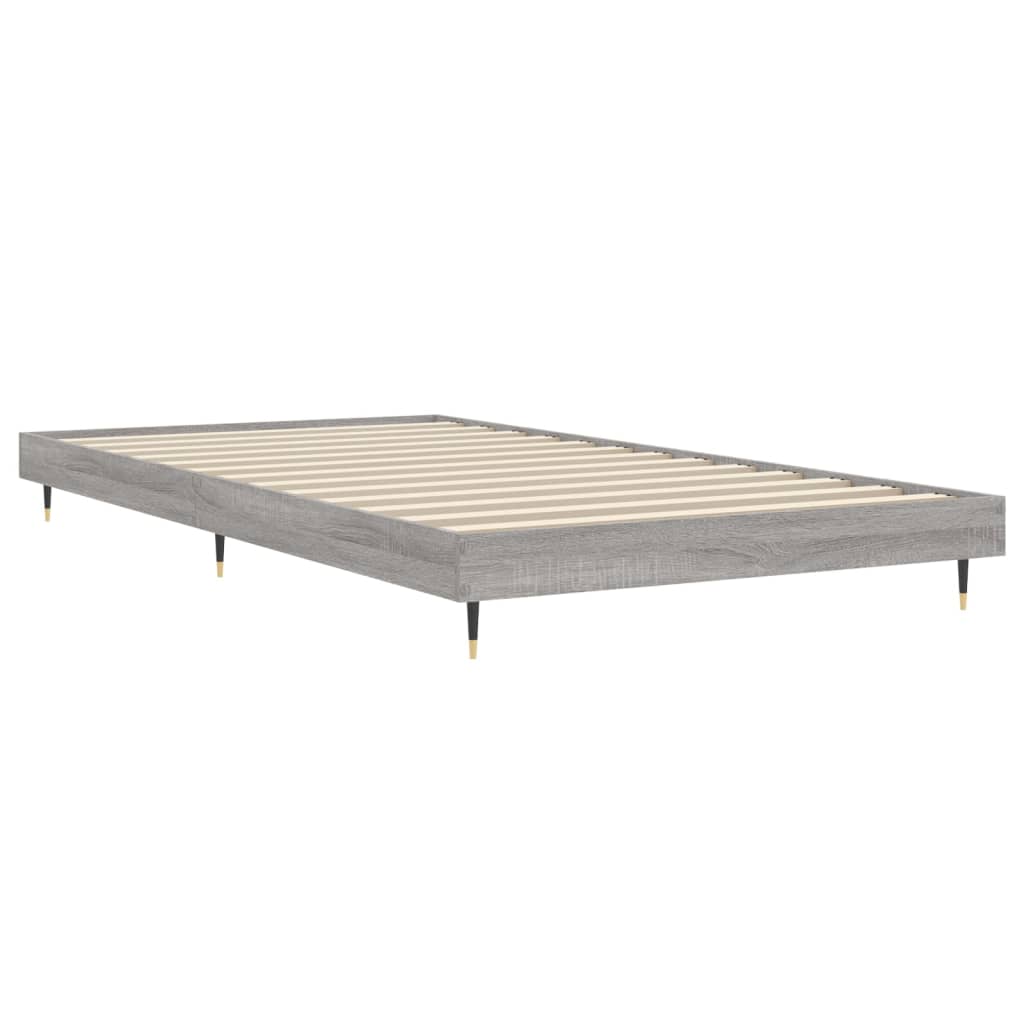 Bedframe bewerkt hout grijs sonoma eikenkleurig 90x190 cm