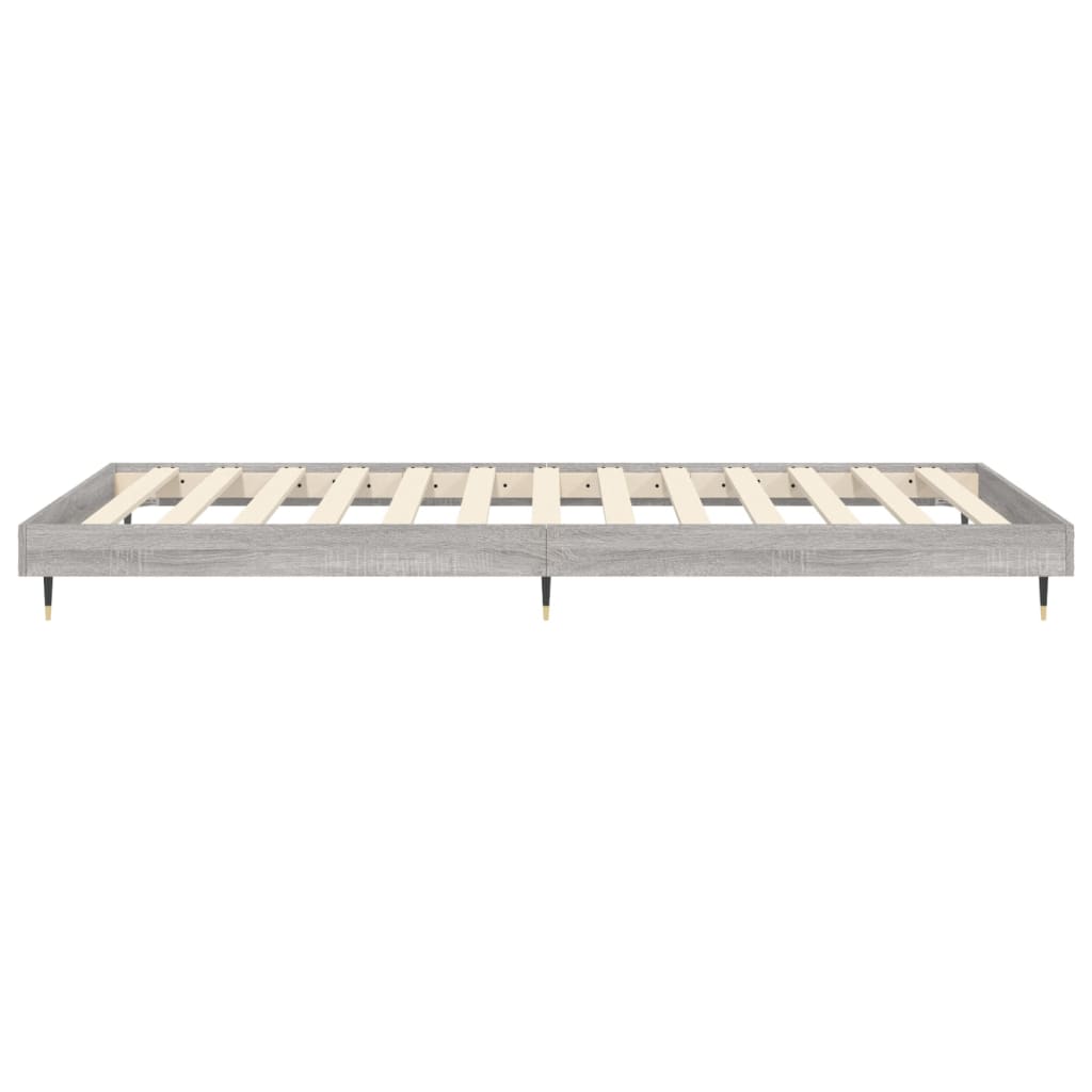 Bedframe bewerkt hout grijs sonoma eikenkleurig 90x190 cm