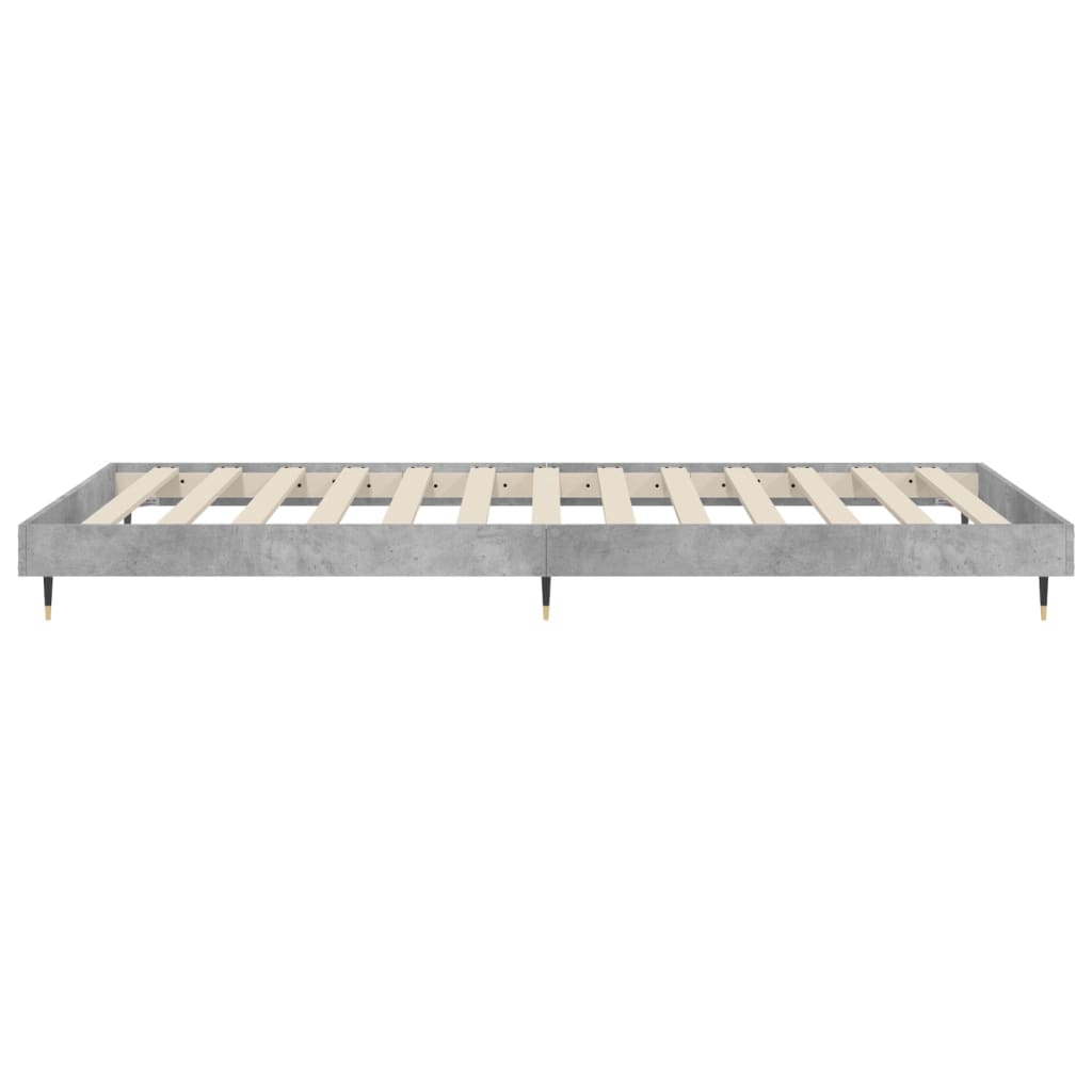 Bedframe bewerkt hout betongrijs 75x190 cm