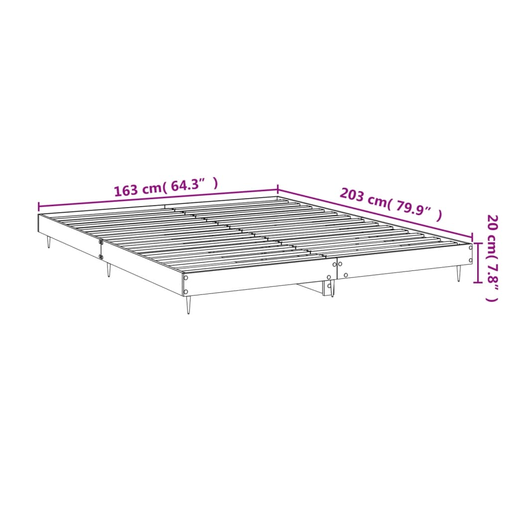 Bedframe bewerkt hout zwart 160x200 cm