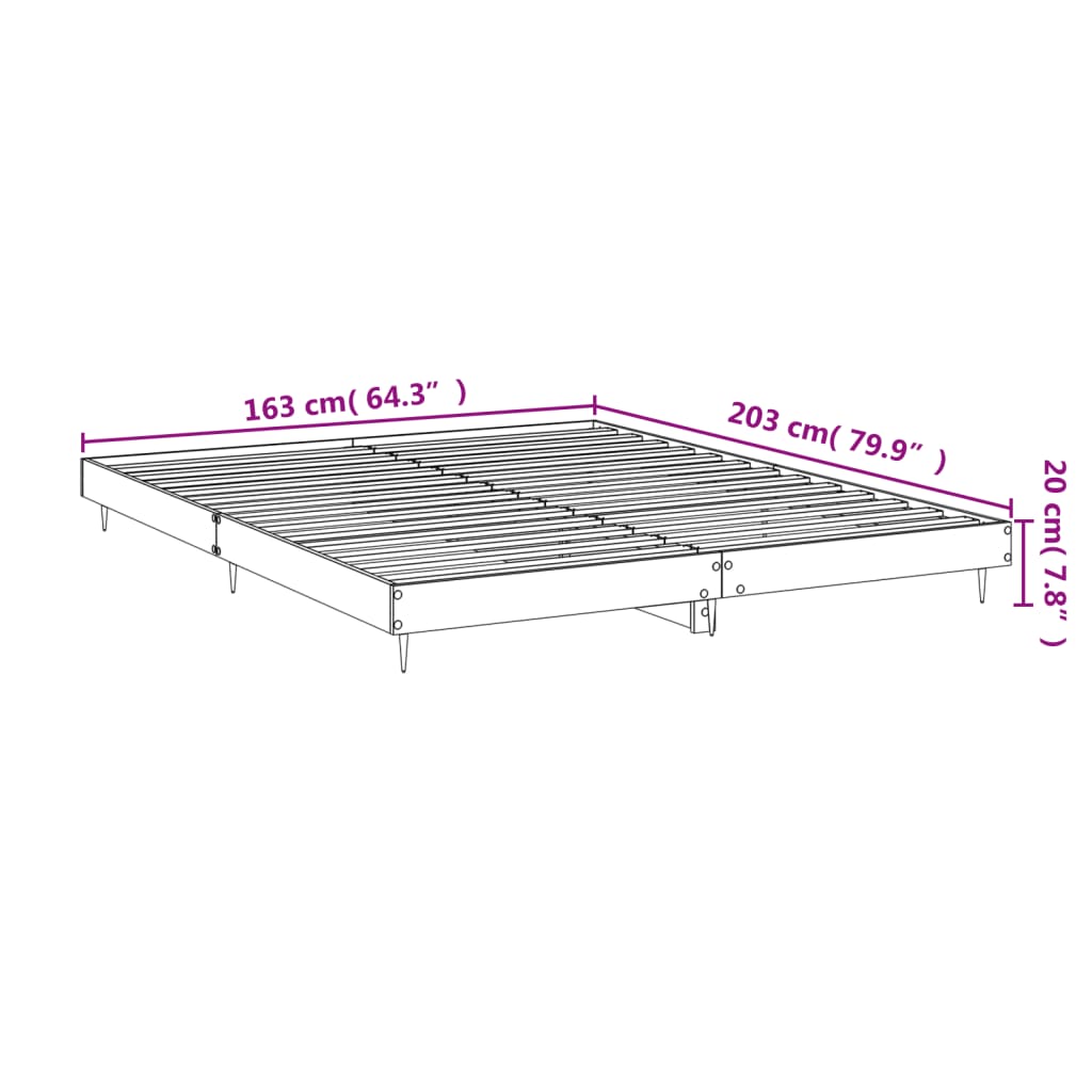 Bedframe bewerkt hout betongrijs 160x200 cm