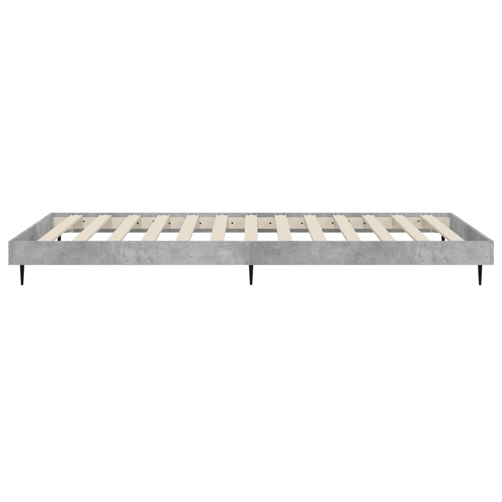 Bedframe bewerkt hout betongrijs 90x190 cm