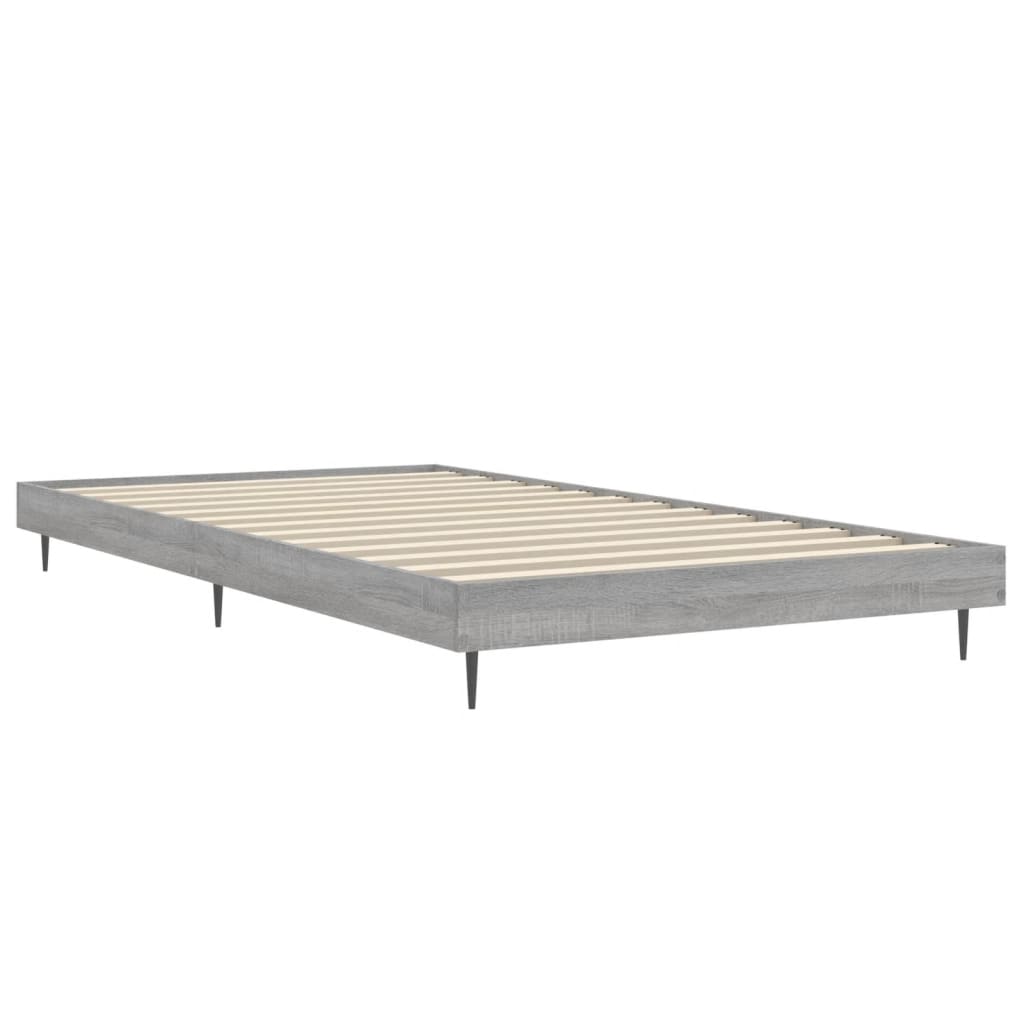 Bedframe bewerkt hout grijs sonoma eikenkleurig 90x190 cm