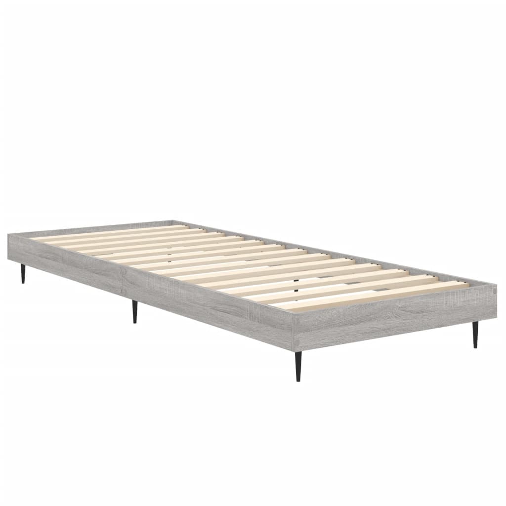 Bedframe bewerkt hout grijs sonoma eikenkleurig 75x190 cm