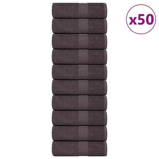 Zeepdoekjes 50 st 30x30cm 360 g/m² 100% katoen antracietkleurig