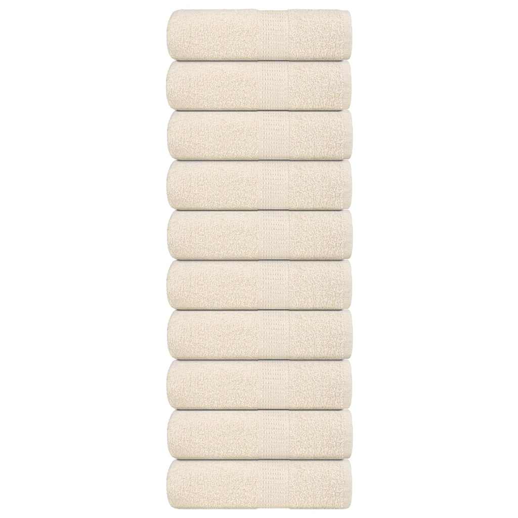 Zeepdoekjes 10 st 30x30 cm 360 g/m² 100% katoen crèmekleurig