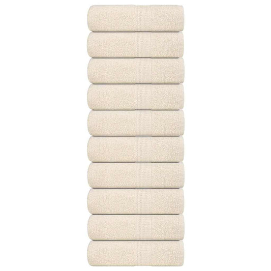 Zeepdoekjes 10 st 30x30 cm 360 g/m² 100% katoen crèmekleurig