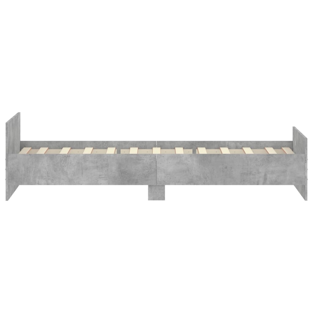 Bedframe bewerkt hout betongrijs 90x190 cm