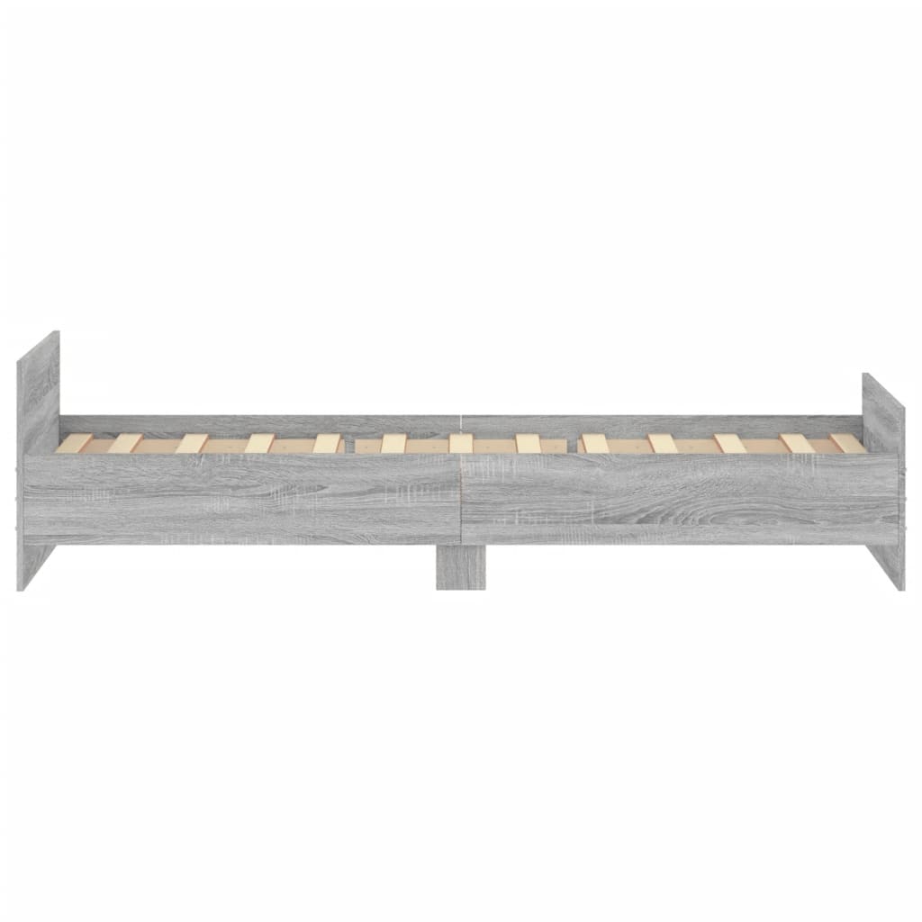 Bedframe bewerkt hout grijs sonoma eikenkleurig 90x190 cm