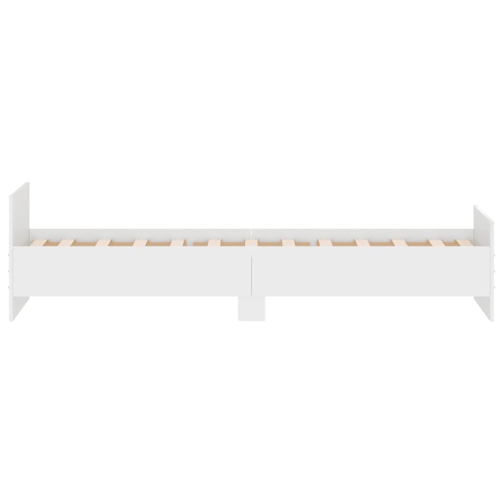 Bedframe bewerkt hout wit 75x190 cm