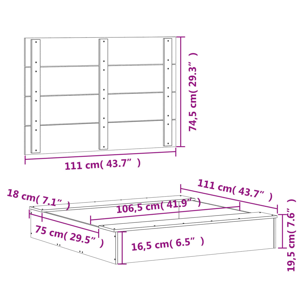 Zandbak met deksel 111x111x19,5 cm massief grenenhout wit