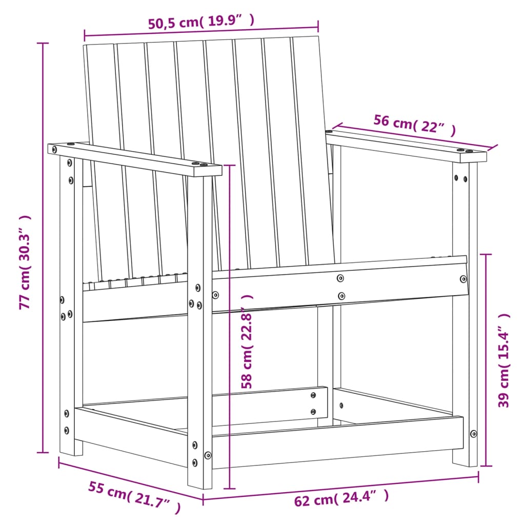 3-delige Loungeset massief grenenhout wit