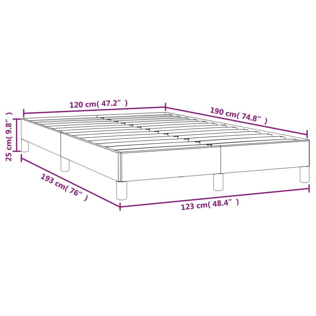 Bedframe zonder matras 120x190 cm kunstleer grijs