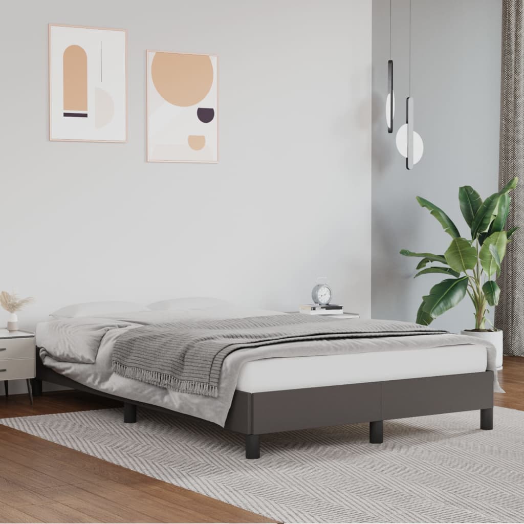 Bedframe zonder matras 120x190 cm kunstleer grijs