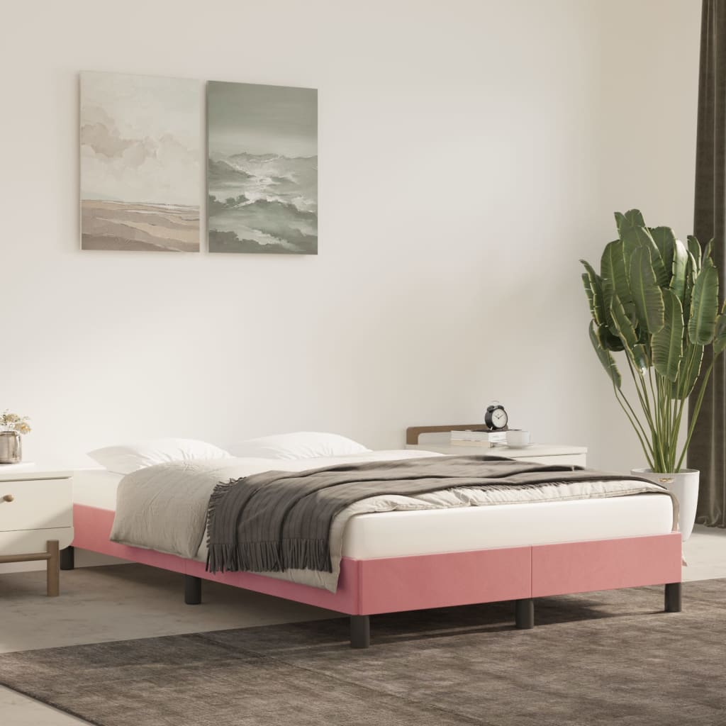 Bedframe zonder matras 120x190 cm fluweel roze