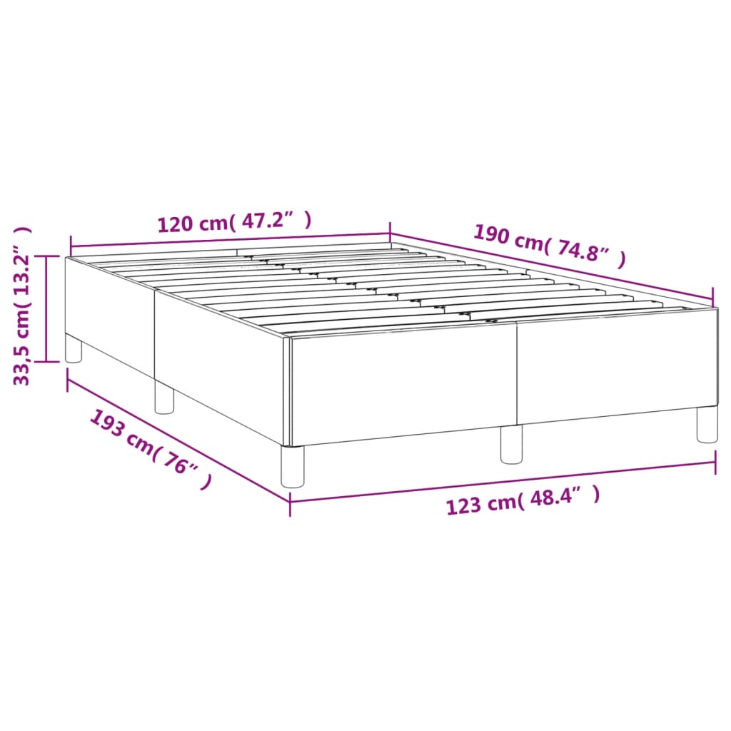 Bedframe zonder matras 120x190 cm kunstleer grijs