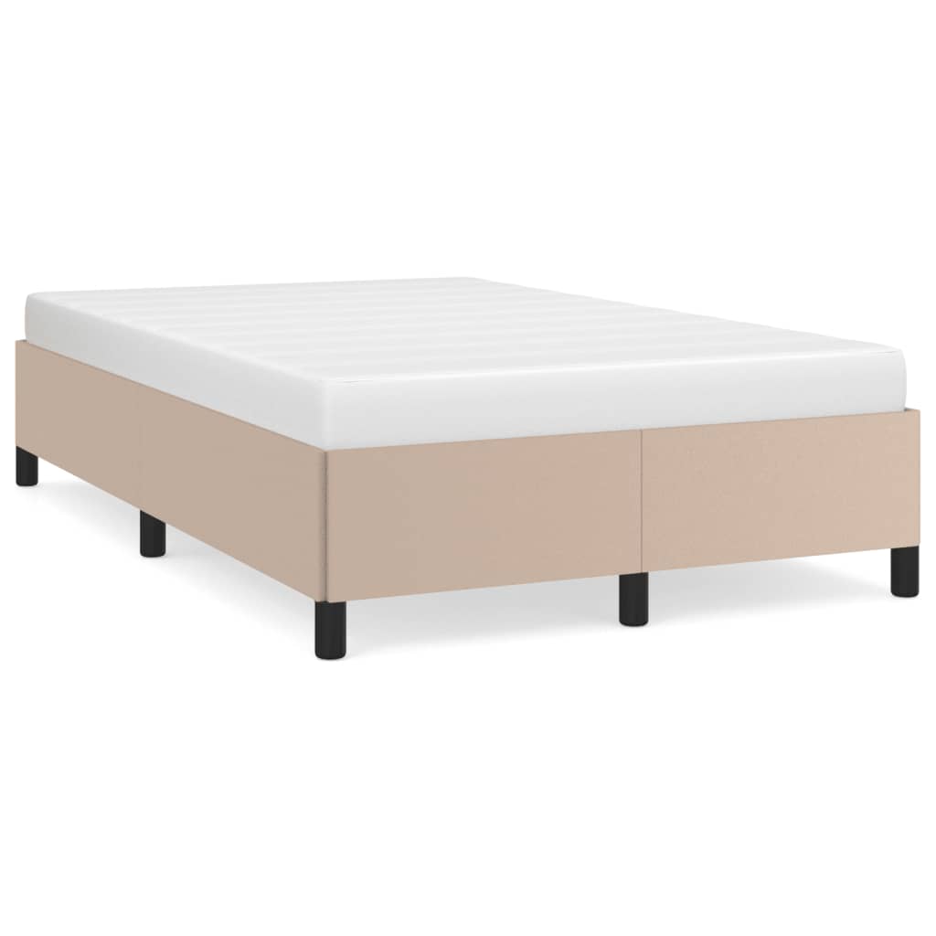 Bedframe zonder matras 120x190 cm kunstleer cappuccinokleurig