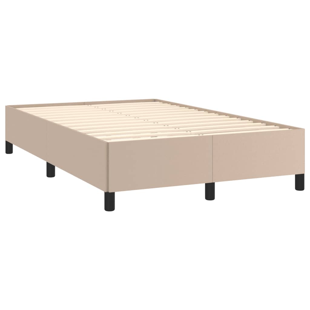 Bedframe zonder matras 120x190 cm kunstleer cappuccinokleurig