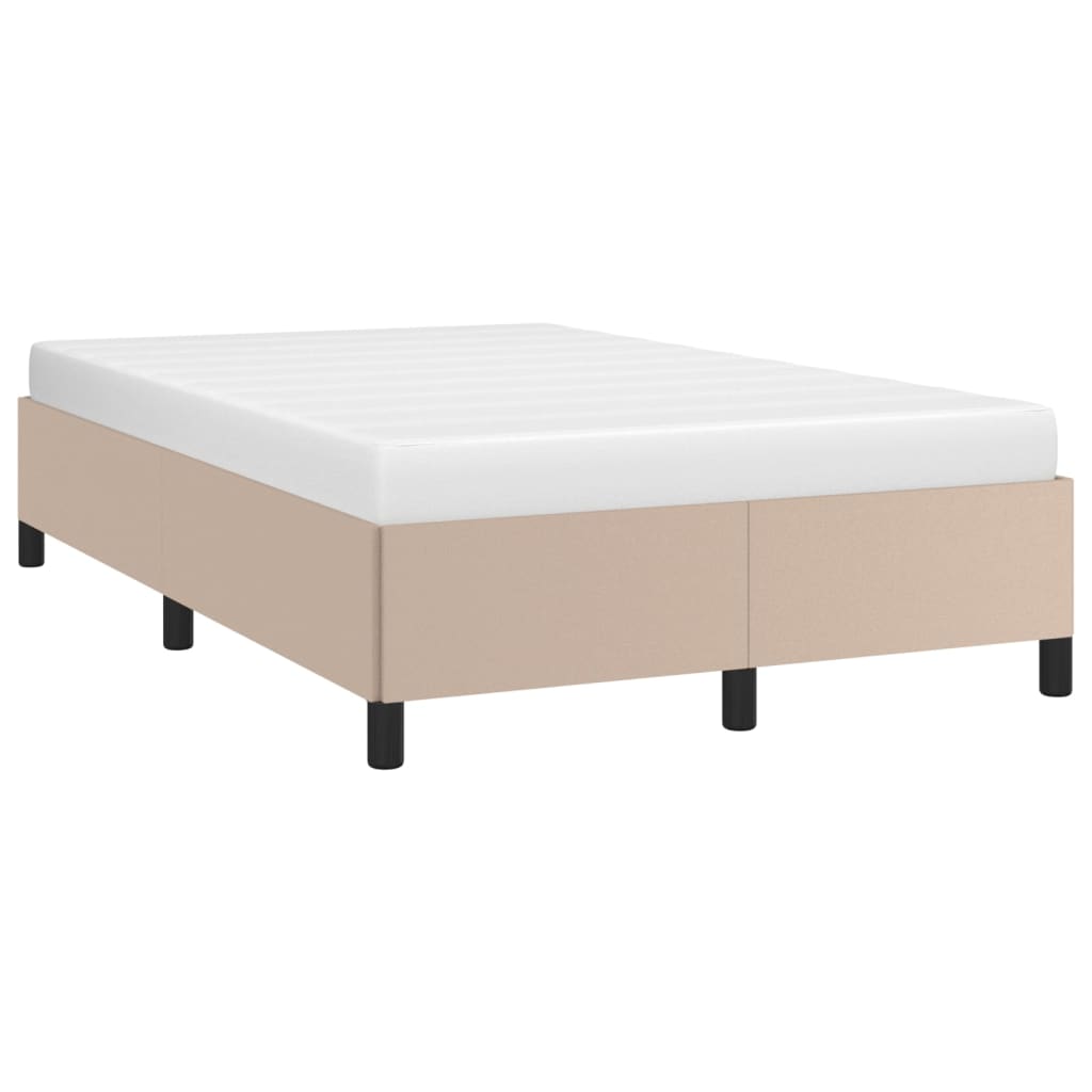 Bedframe zonder matras 120x190 cm kunstleer cappuccinokleurig