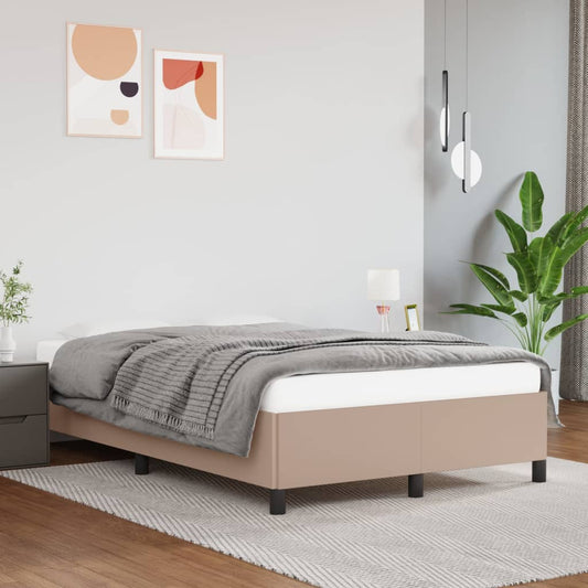 Bedframe zonder matras 120x190 cm kunstleer cappuccinokleurig