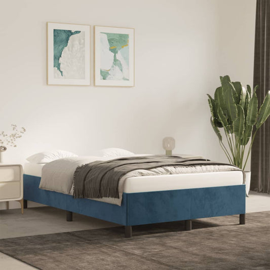 Bedframe zonder matras 120x190 cm fluweel donkerblauw