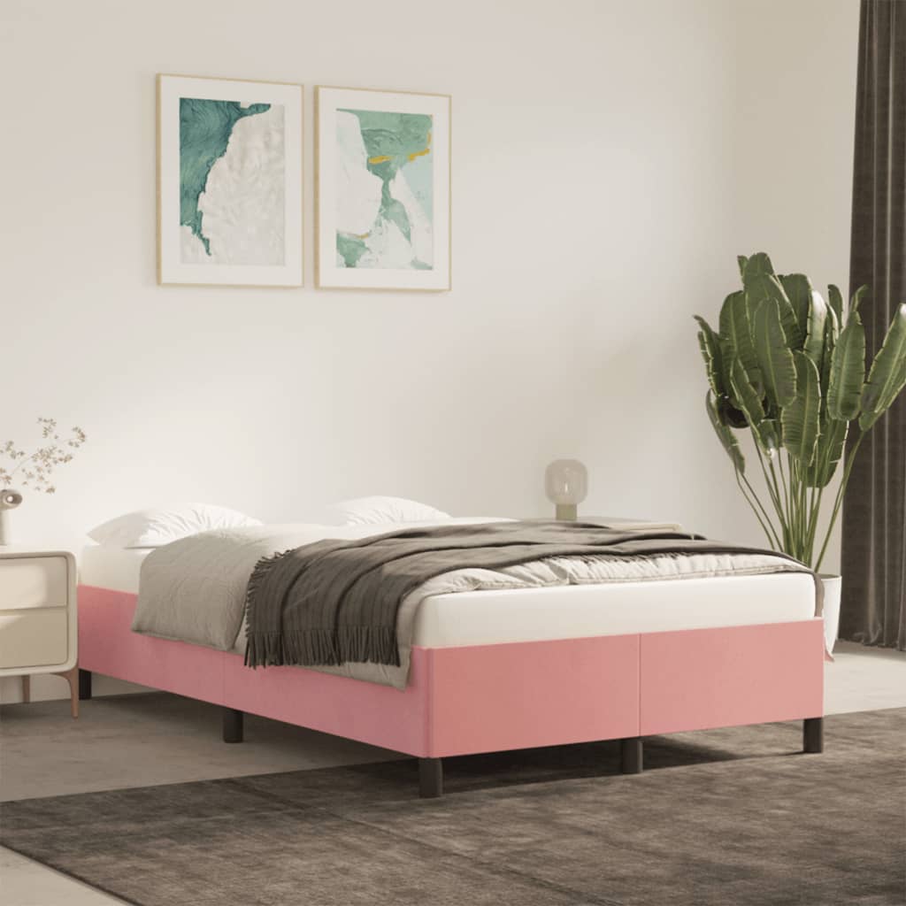 Bedframe zonder matras 120x190 cm fluweel roze