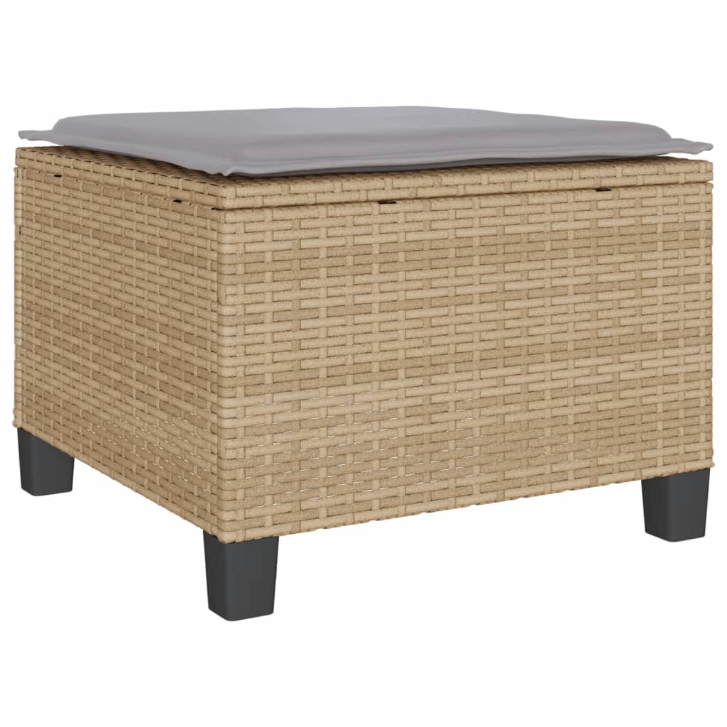 3-delige Bistroset met kussens poly rattan beige