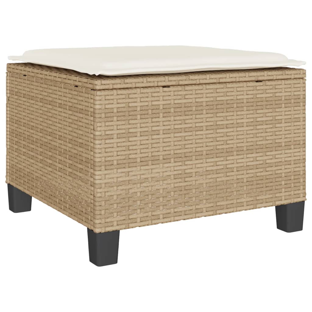 3-delige Bistroset met kussens poly rattan beige