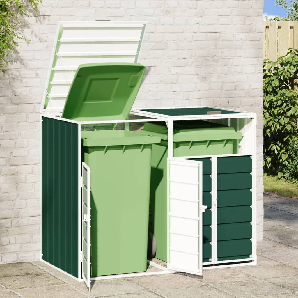 Containerberging voor 2 containers 144x81x113 cm staal groen