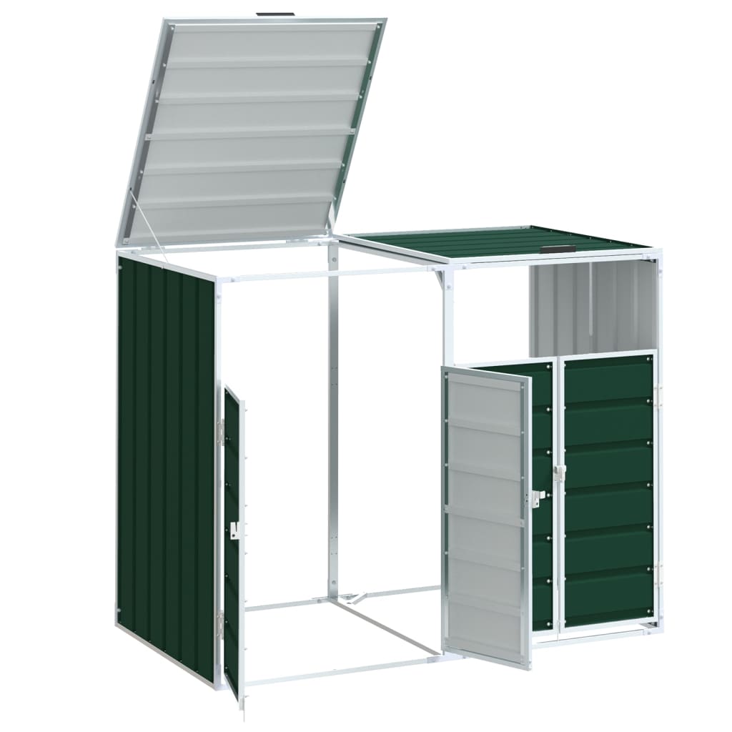 Containerberging voor 2 containers 144x81x113 cm staal groen