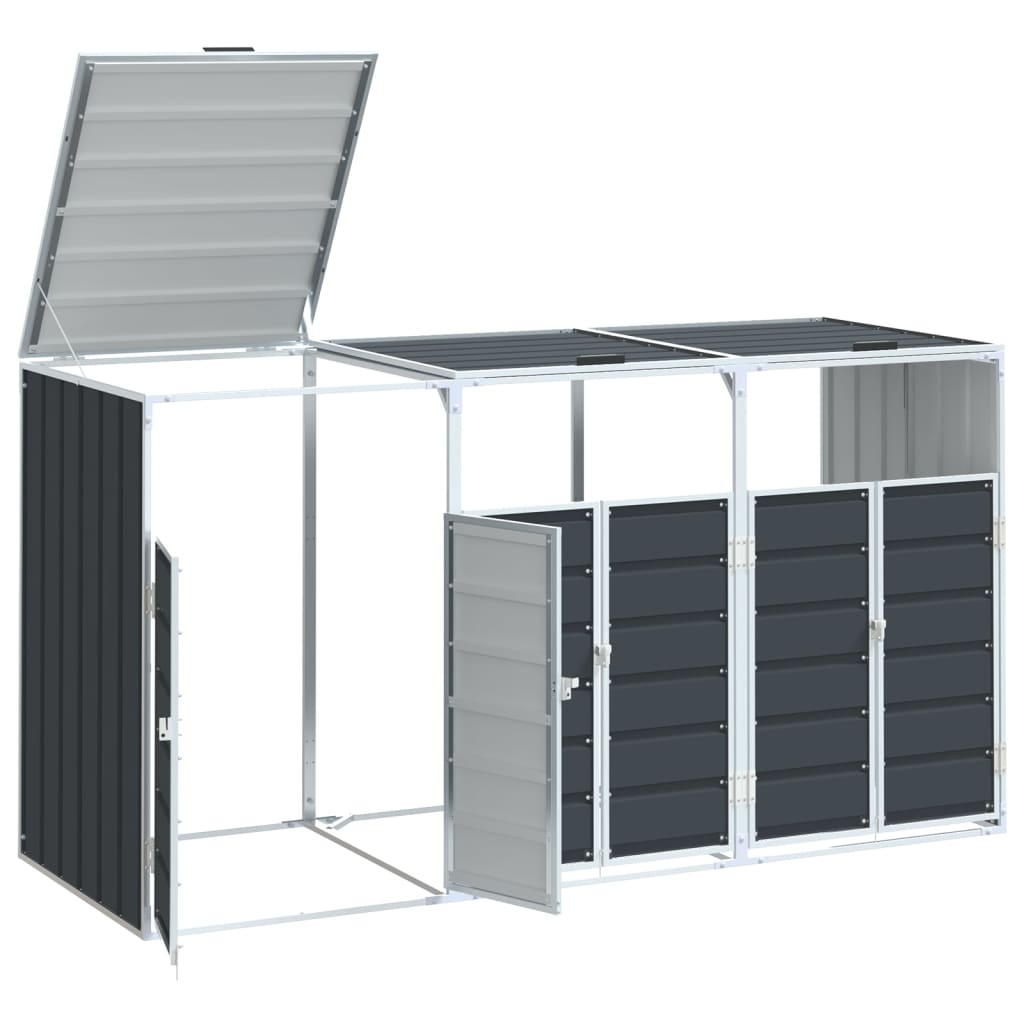 Containerberging voor 3 containers 216x81x115cm staal antraciet