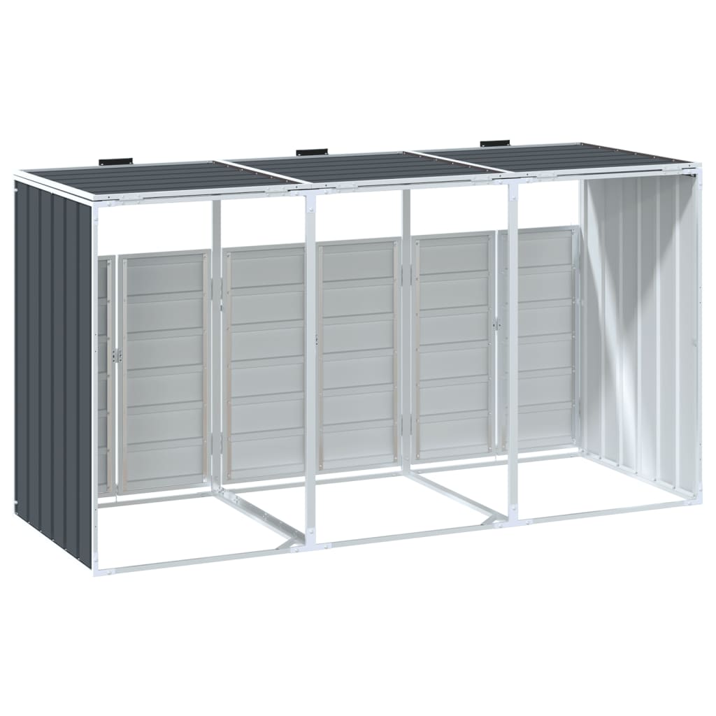 Containerberging voor 3 containers 216x81x115cm staal antraciet