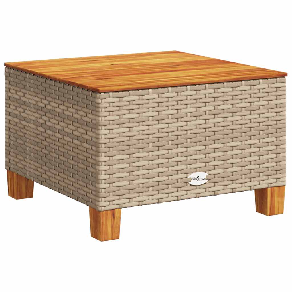 10-delige Loungeset met kussens poly rattan beige