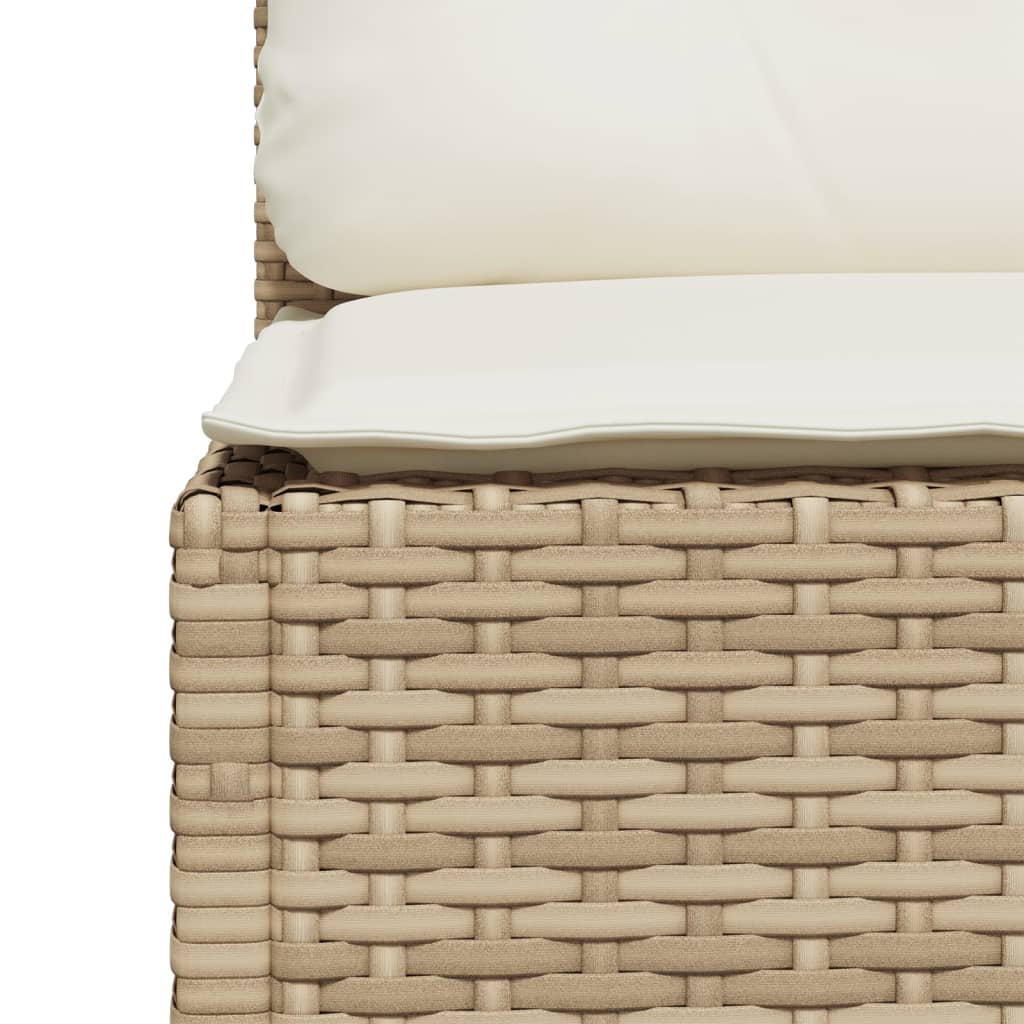 10-delige Loungeset met kussens poly rattan beige