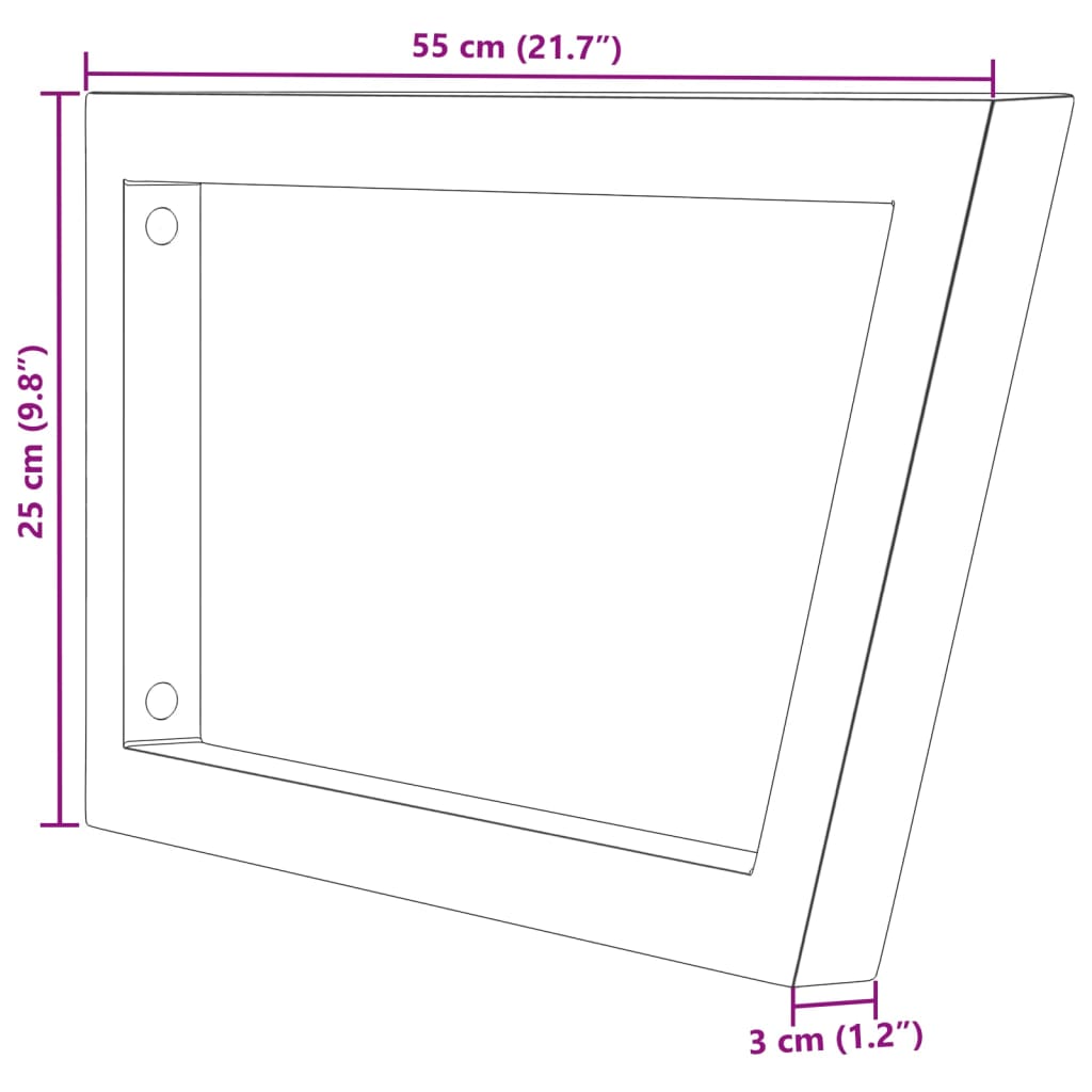 Wandbeugels voor wasbak 2 st trapezium staal zwart