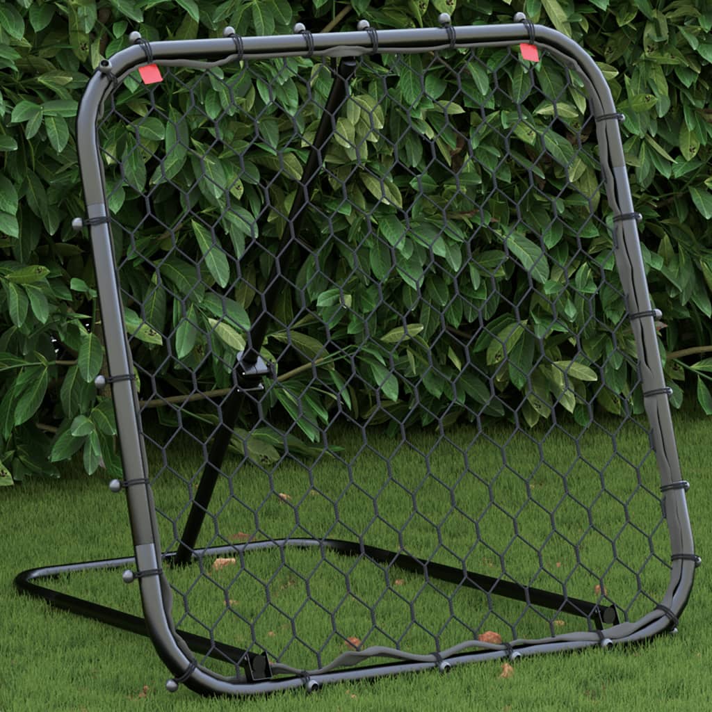 Voetbalrebounder verstelbaar 84x73x60-80 cm staal zwart