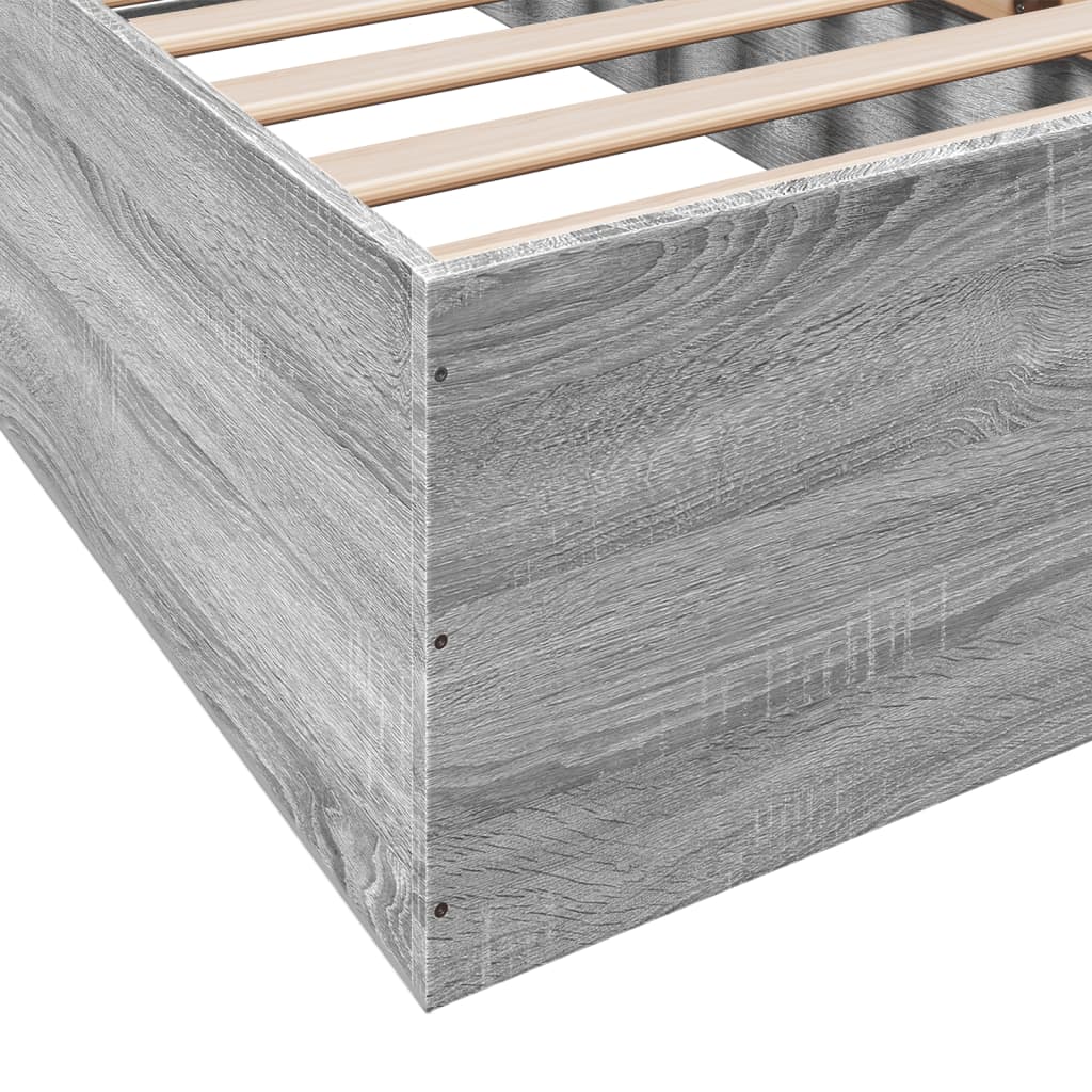 Bedframe bewerkt hout grijs sonoma eikenkleurig 75x190 cm