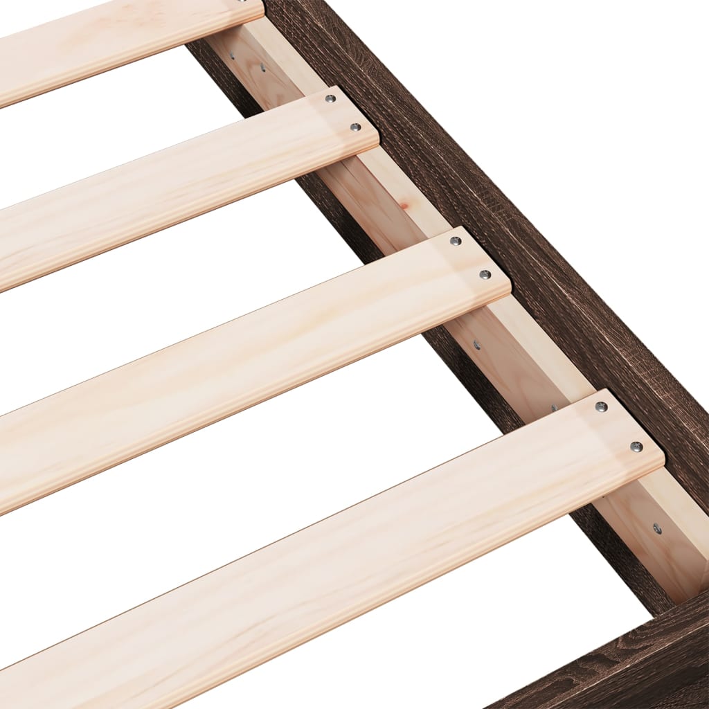 Bedframe bewerkt hout bruin eikenkleur 135x190 cm