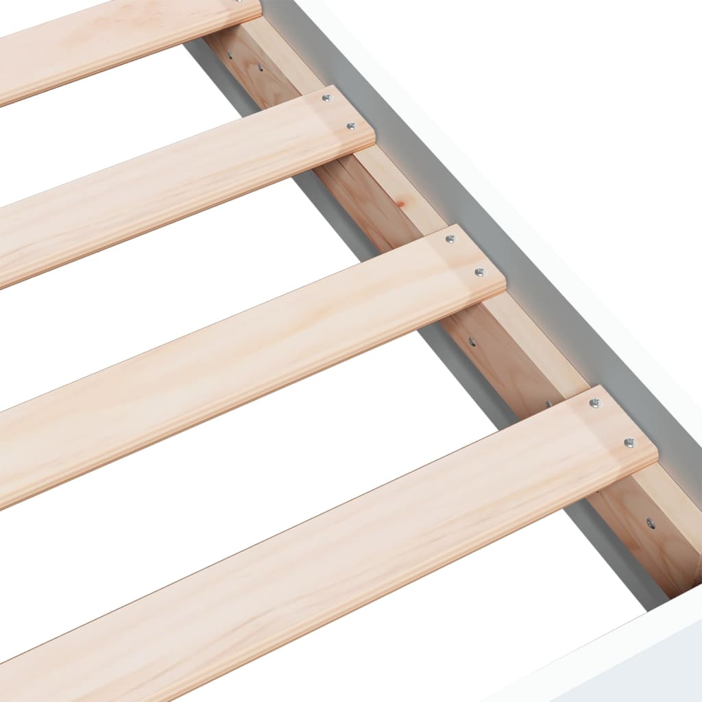 Bedframe bewerkt hout wit 90x190 cm