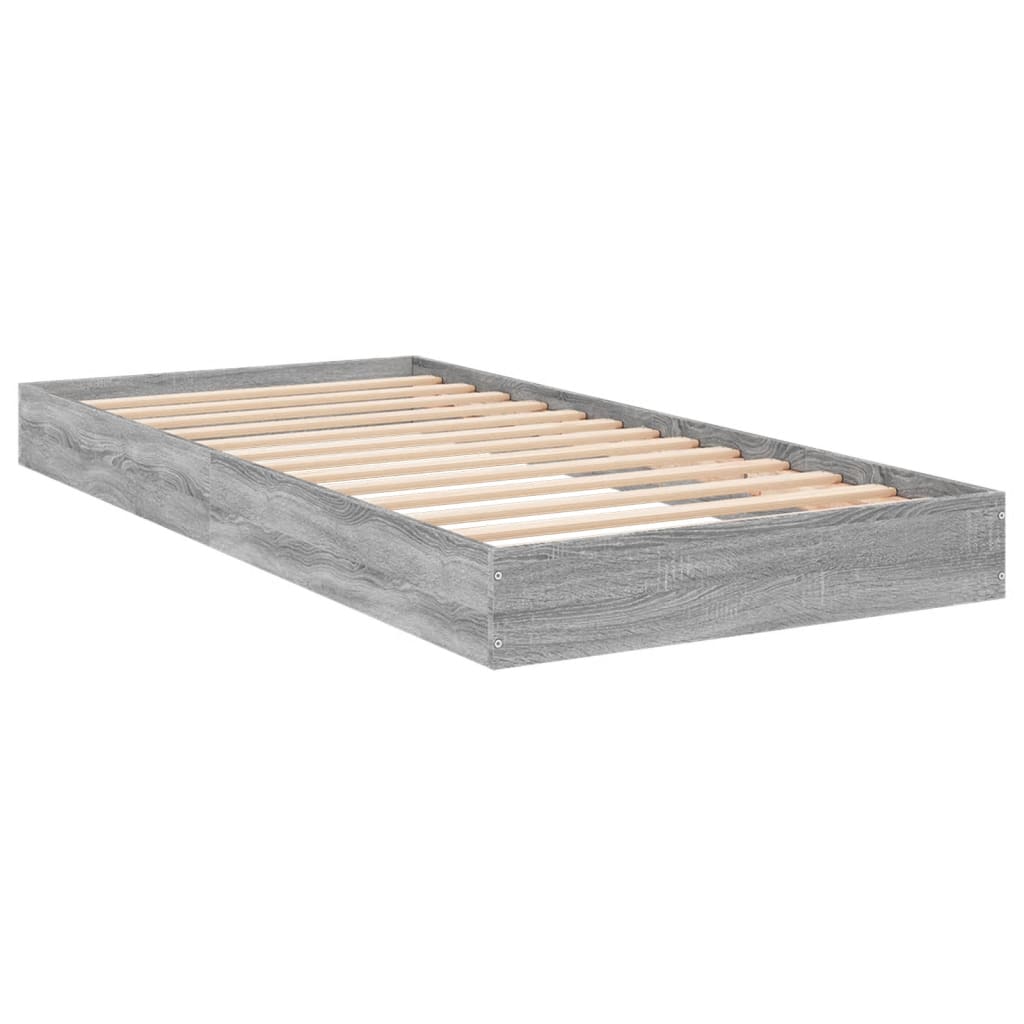 Bedframe bewerkt hout grijs sonoma eikenkleurig 75x190 cm