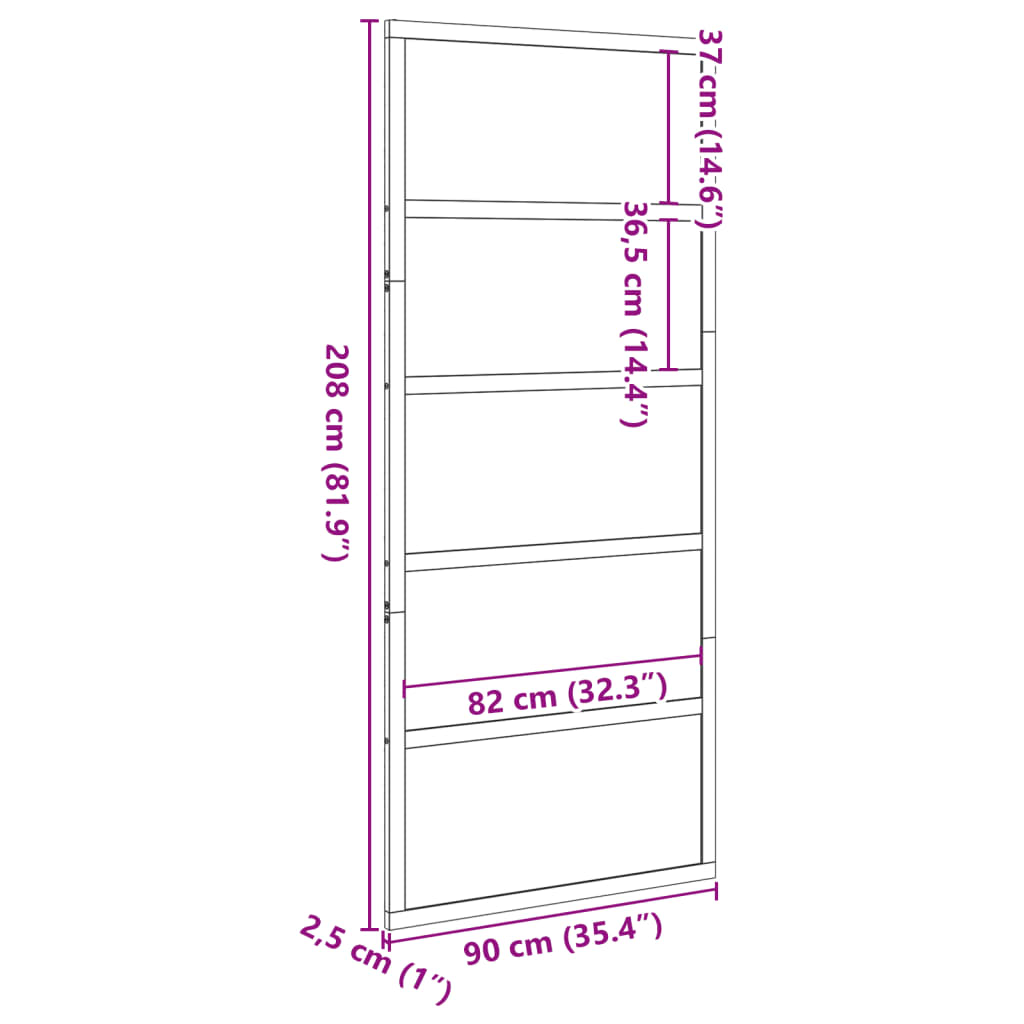 Schuifdeur 90x208 cm massief grenenhout wit