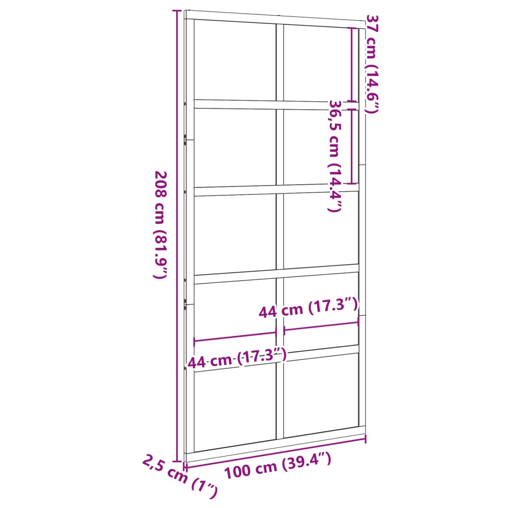 Schuifdeur 100x208 cm massief grenenhout wasbruin