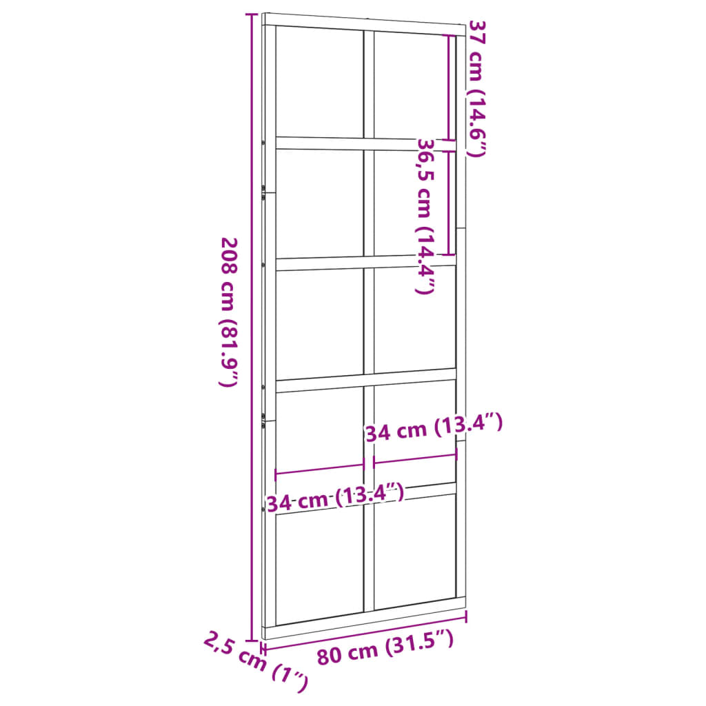 Schuifdeur 80x208 cm massief grenenhout