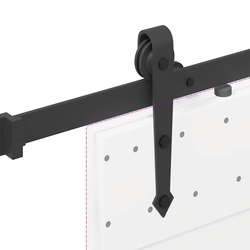 Doos met onderdelen voor schuifdeur 213,5 cm staal zwart